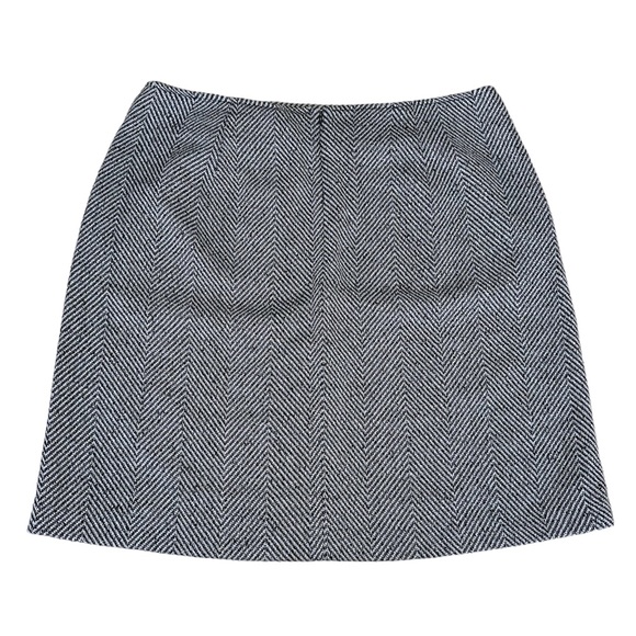 NWT Banana Republic Navy Blue Herringbone Wool Blend A-line Skirt Size 16 Tall - Picture 2 of 9